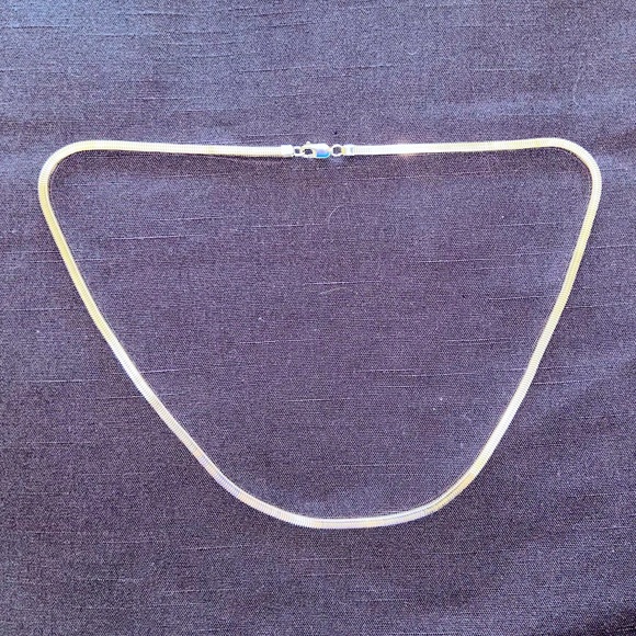 24” 925 Sterling Silver Necklace - Box Herringbone Chain - Picture 2 of 13